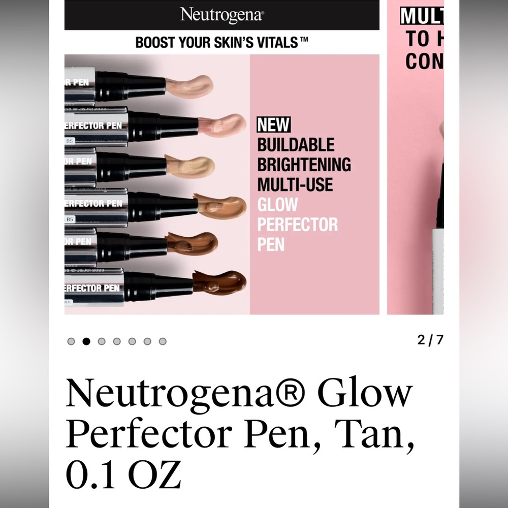 🔴 4/$15 Neutrogena® Healthy Skin Glow Perfector Concealer Pen in Tan, 0.1 OZ - Picture 4 of 11